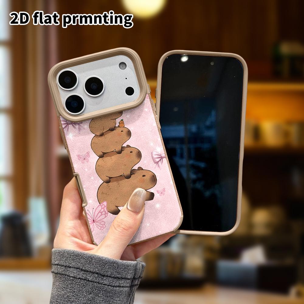 Phone Case: Lambskin 2D Flat Samsung Galaxy A34 A35 M05 M06 S20 S22 S21 FE Plus 5G Protective Case, Stackable Capybara, Christmas and Halloween Gift