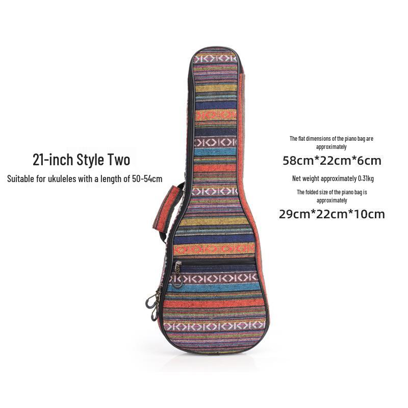 

Ukulele with Cotton Double Shoulder Gig Bag - Thickened Ethnic Style, Available in 21 , 23 , 26 Sizes.
