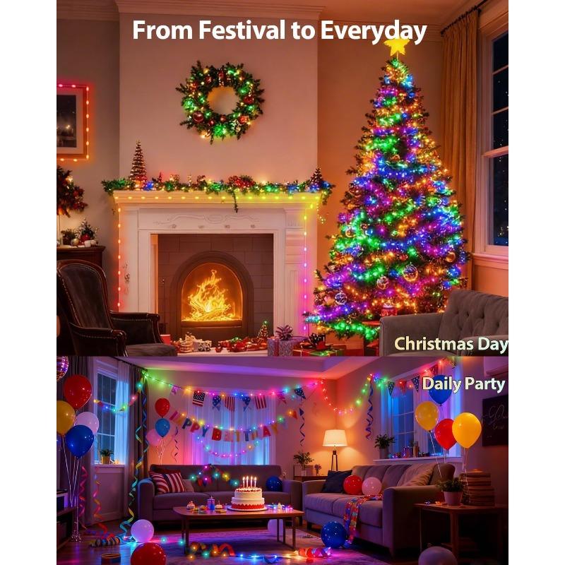 Smart Fairy String Lights DIY Twinkle Lights USB DIY Multicolor App/Remote Control for Bedroom Indoor Party Christmas Tree Decor