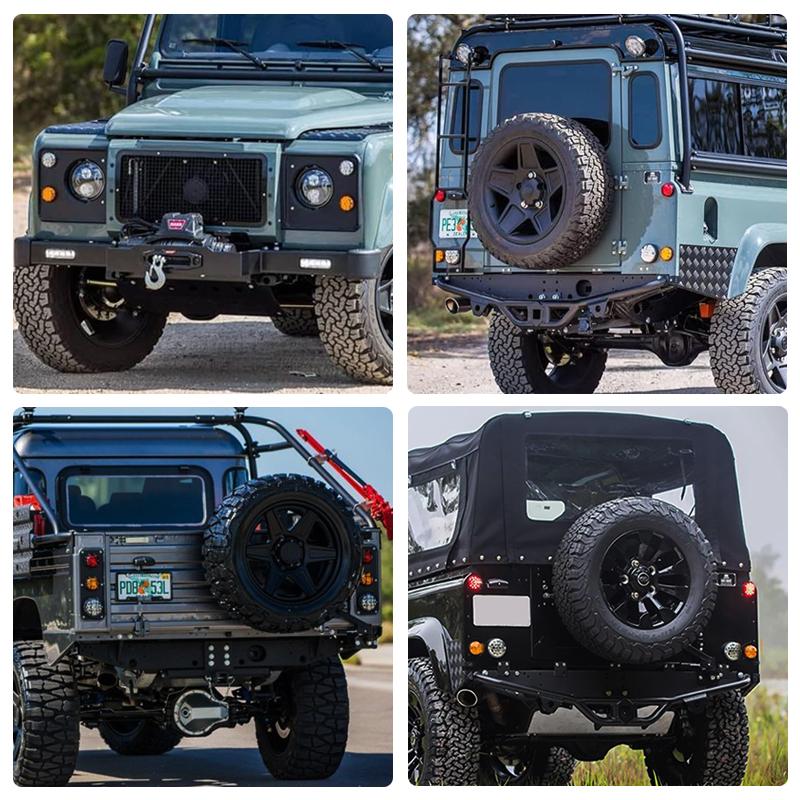 For Land Rover Defender 1983-2016 Colorful Lens LED Update Complete Light Kits Front Rear Indicator Light Tail Lmap Fog Reverse