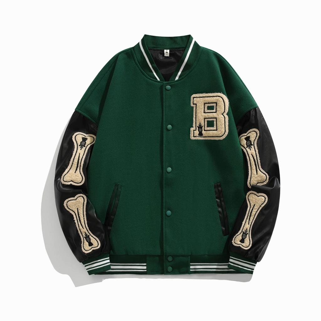 Frühling und Herbst Harajuku Stil Lockere Baseballuniform Damen Cool Amerikanisch Retro Schwarz Paarjacke Ins Trend