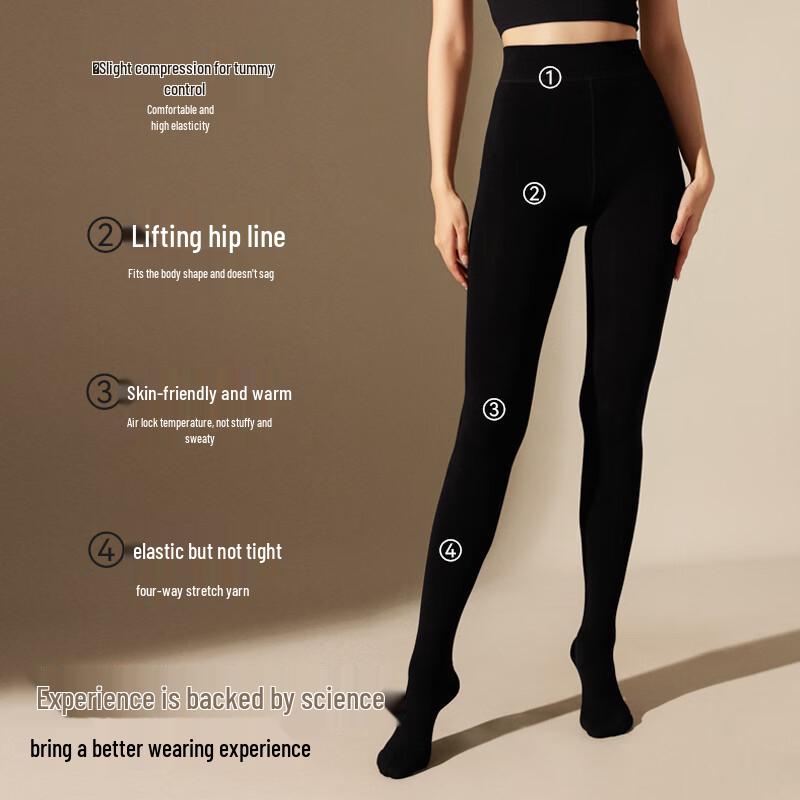 Langsha Women's High-Waist Thermal Fleece Lined Tights