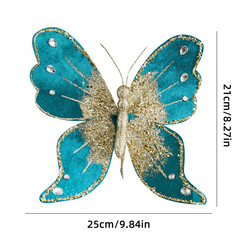 Glitter Butterfly Christmas Tree Ornaments Festive Atmosphere Creator Decorations Sparkling Butterfly for Holiday