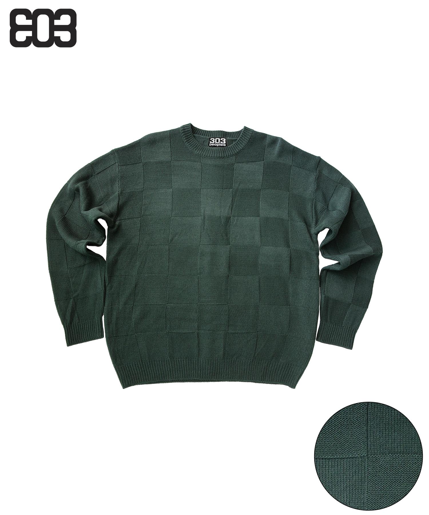 303 Peoples Skn23026 Cotton Checker Reverse Knit Green Free