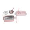 Lunch Box 2 Tier Stackable Container Folding Buckle Stainless Steel Insulated Lunch Box