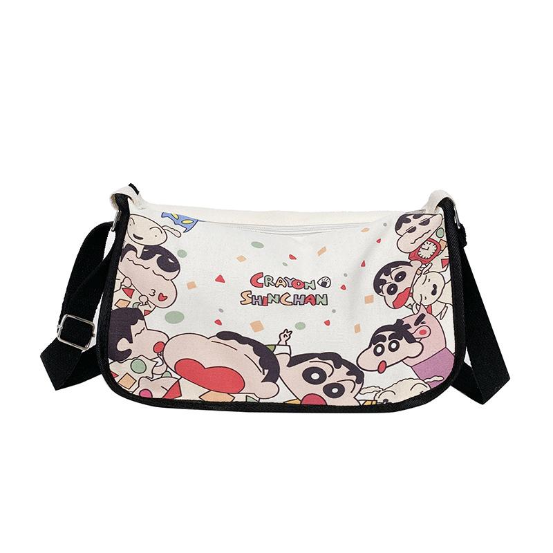 Versatile cartoon animation printed shoulder bag large capacity women's leisure messenger bag going out dumpling bag