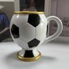 Soccer Ball Mug, Resin Coffee Beer Cup for Football Fans, Large Capacity Heat Resistant Fan Collectible Mug, Party Gift