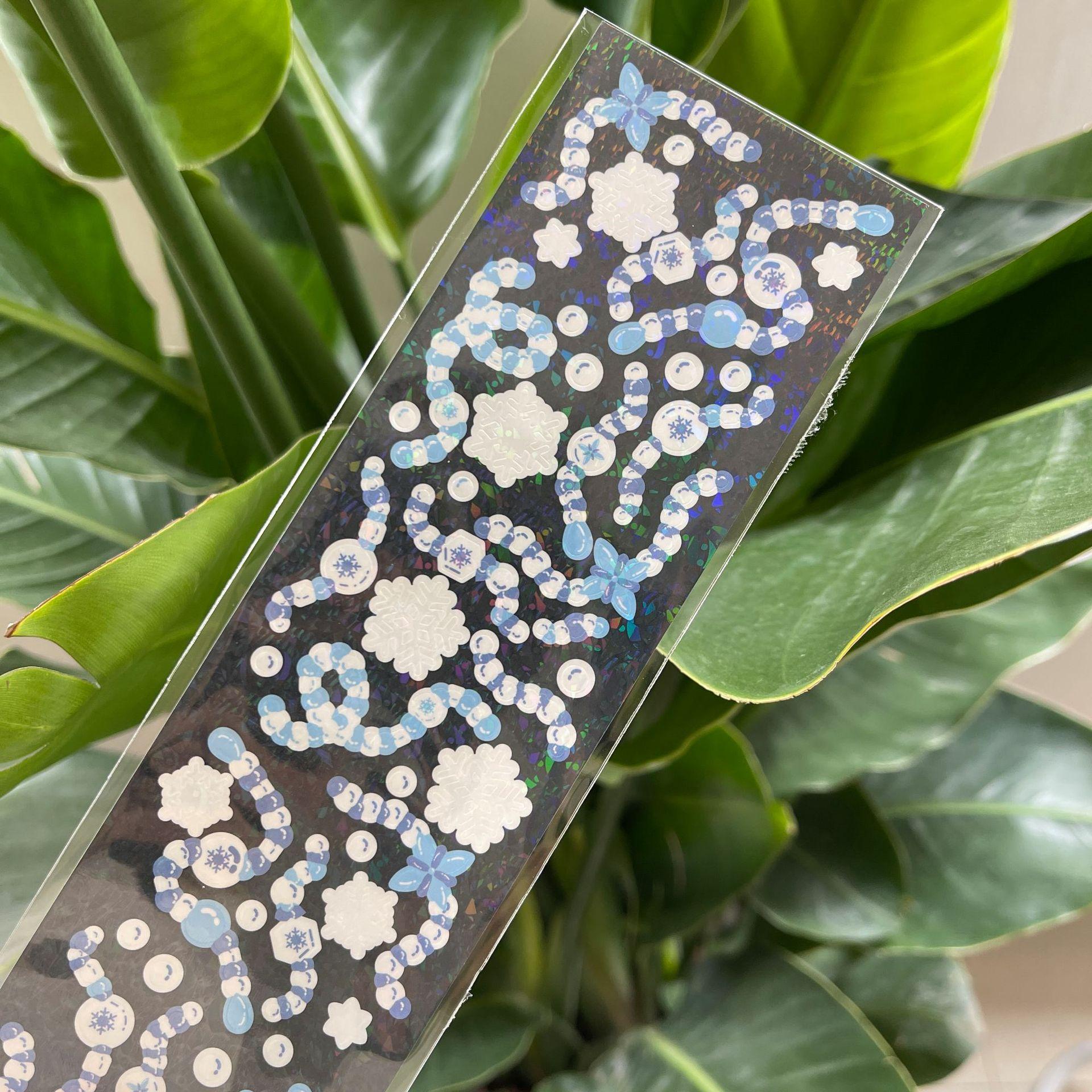 

Корейская популярная лазерная наклейка с бисером, блестящая декоративная наклейка Goo Ka, декоративная лазерная наклейка своими руками синий