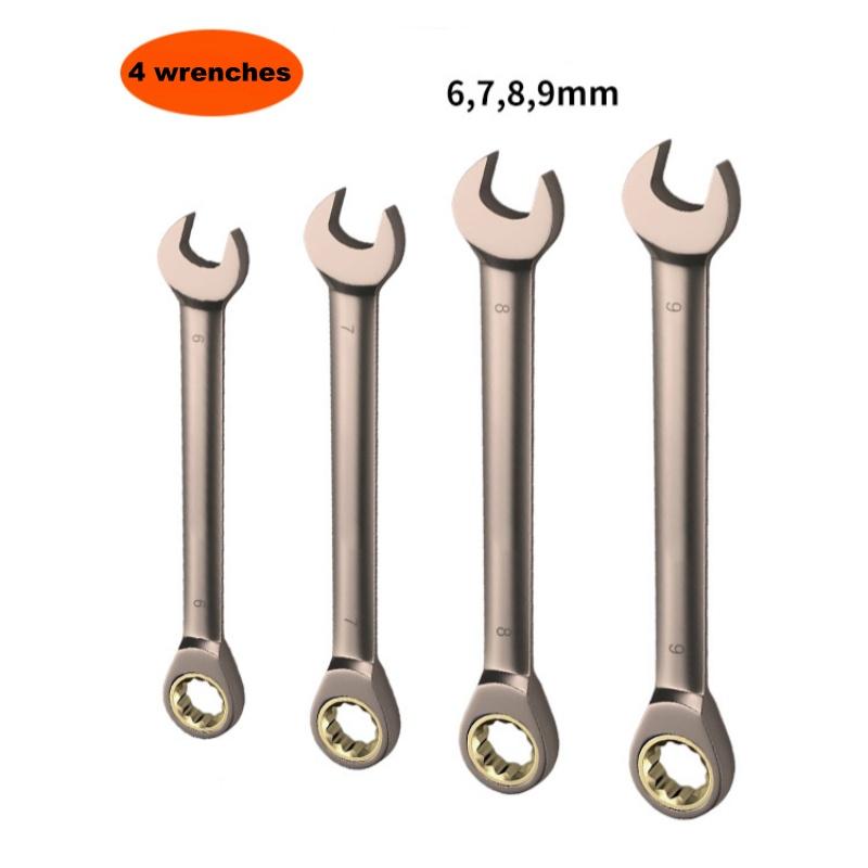 Multi Size Combination Ratchet Quick Wrench Dual-purpose Wrench Set High Torque Metric Sizes Open-end Wrench Manual Repair tools
