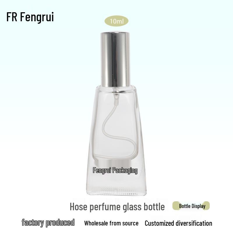 10ml Roll-on Perfume Bottle - Transparent Glass, Thick-Bottom, Conical, Irregular Shape Rollerball Decanter