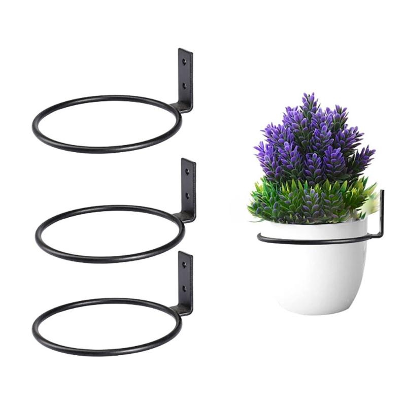 Moderní železný nástěnný stojan na rostliny Elegantní kroužky na květináče Závěs na květináč pro vnitřní venkovní použití na balkon