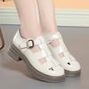3.5cm All Match Comfortable Thick Bottom Platform Shoes Women Summer 2025 Med Square Heels Gladiator Sandals Office Beach Mom