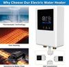 Tankless Water Heater Electric 110V, 5500W Instant Hot Water Heater with Remote Control and LCD Touch Screen Self-modulating, Overheating Protection
