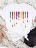 Maycaur New Nail Polishl Women's Fashion Tops 90s Girls Streetwear Casual Short Sleeve T-shirts Women's T-shirts Female Tops Tee