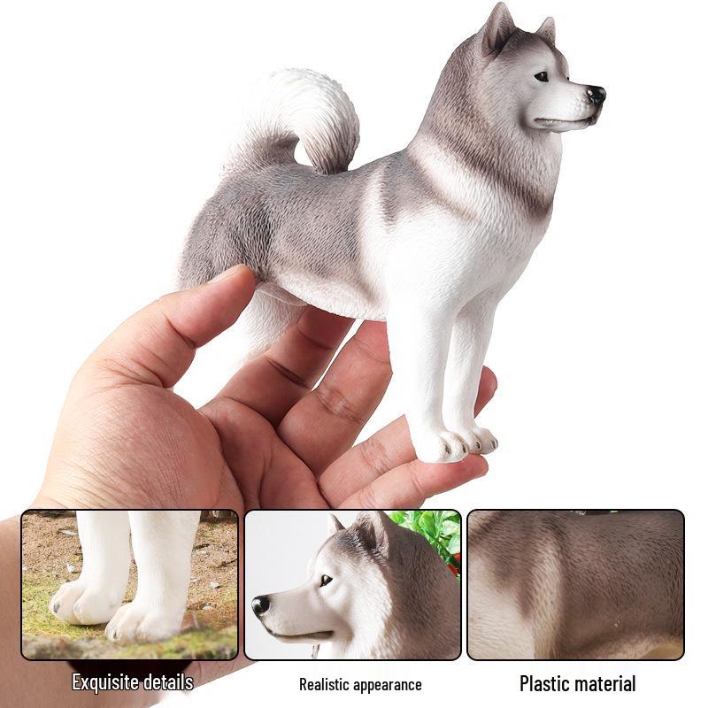 Solid Large Alaskan Malamute and German Shepherd Children's Toy Model Ornament