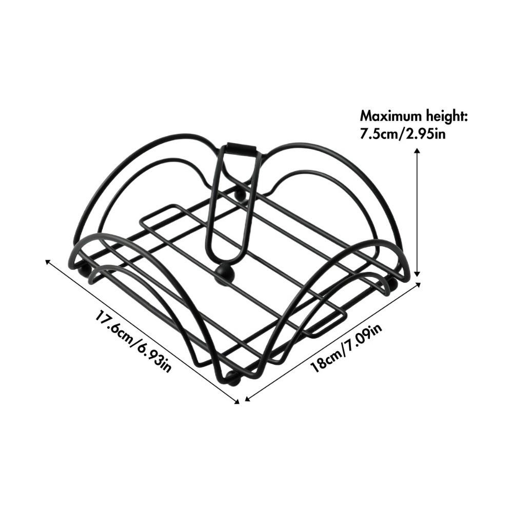 Elegant Metal Napkin Holder Square Decorative Holder Napkin Box with Weighted Arm Napkin Tray чёрный