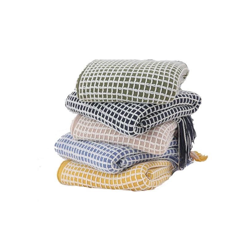Vier Jahreszeiten Waffel Strickdecke und Überwurf Moderne einfache Bett Ende Handtuch Nickerchen Sofa Bettdecke Bequeme Schal Decke Großhandel