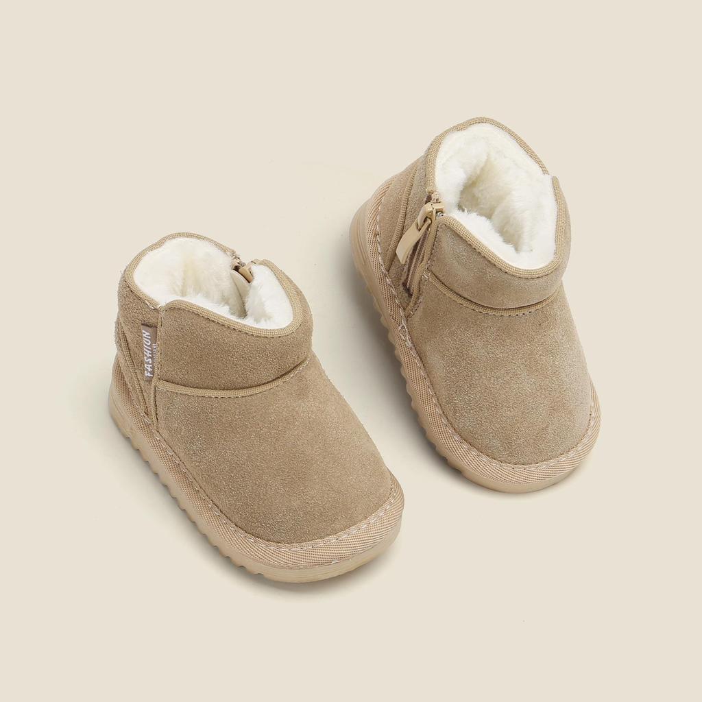 Winter Step-Ahead Velvet-Lined Baby & Toddler Snow Boots - Solid Color, Short Style for Boys & Girls