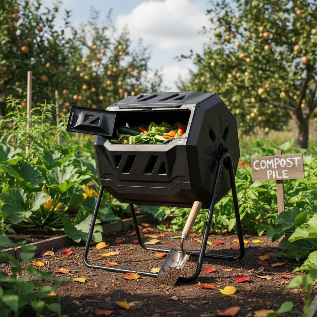 Rotating Compost Bin Sturdy Construction Tumbling Composter Unrestricted