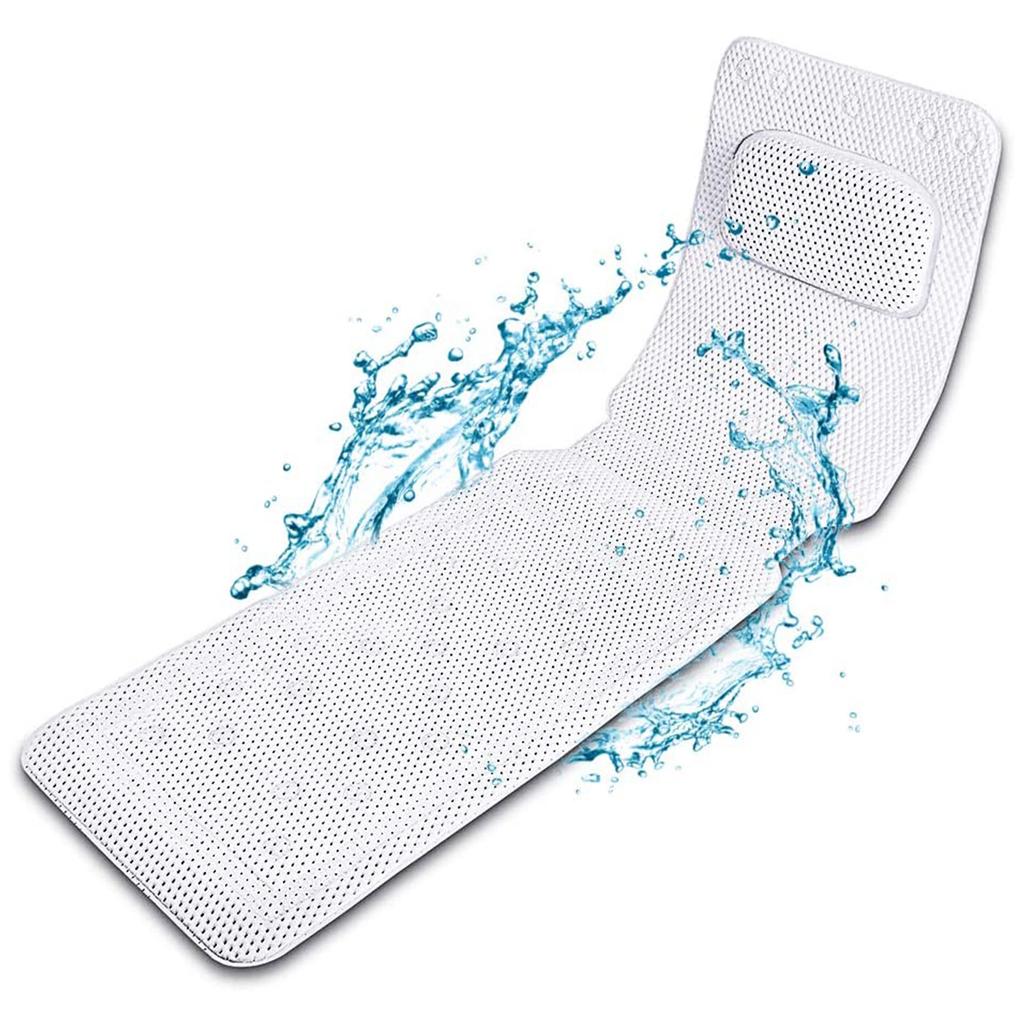 Full Body Bath Cushion Bath Pillow for Head and Neck Rest Bathtub Pillows with 30 Non-Slip Suction Rest Your Head and Neck