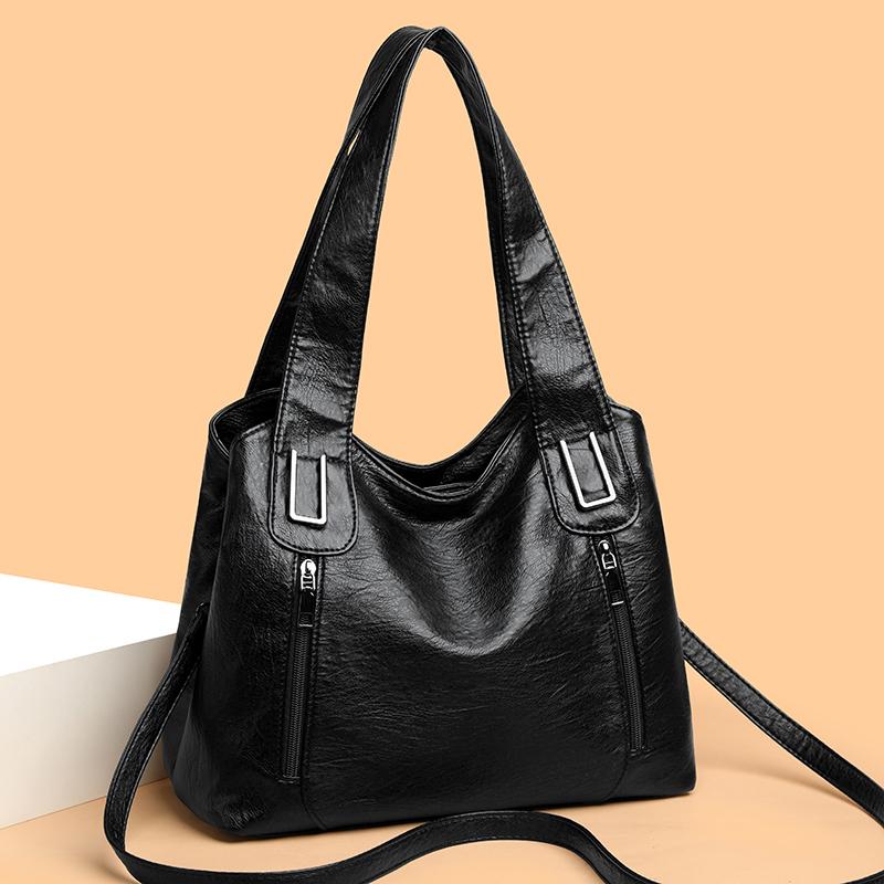Large Capacity Tote Bag Women's Shoulder Bag Commuter Crossbody Bag Soft Leather Underarm Bag