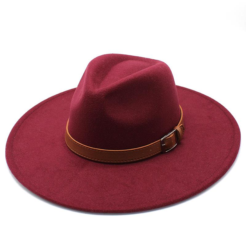 Wool 9.5Cm Big-Brimmed Jazz Top Hat, Men'S And Women'S Peach Heart Top, White Top Hat, Felt Hat