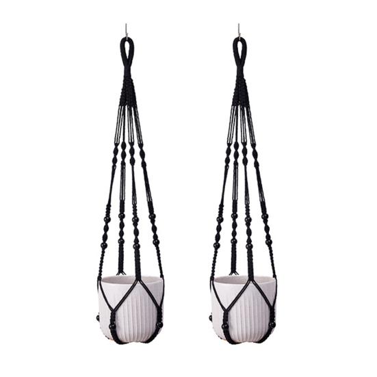 Macrame Plant Hanger Boho Hanging Planter Holder Cotton Rope Flower Pot Hanger for Home Patio Garden Decor