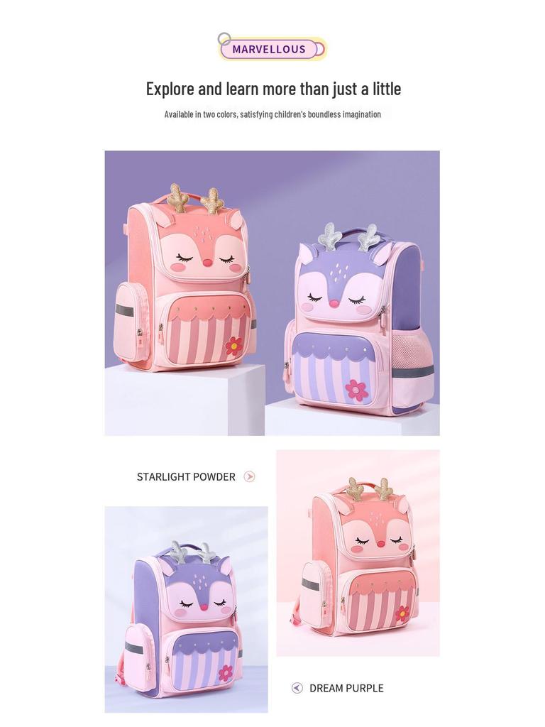 Lightweight Cute Backpack for Girls, Grades 1-6