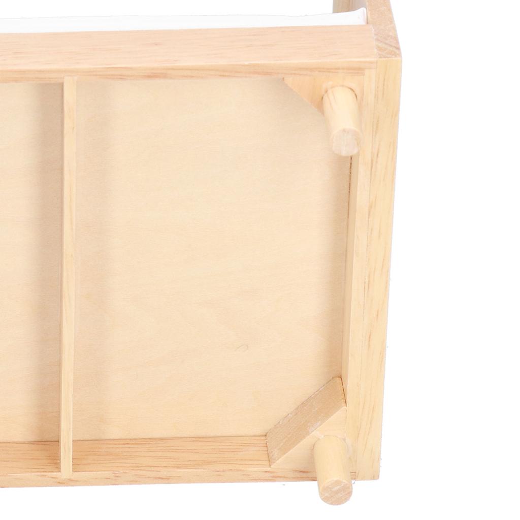 1:12 Dollhouse Double Bed Oak Miniature Furniture Doll House Decoration Accessories