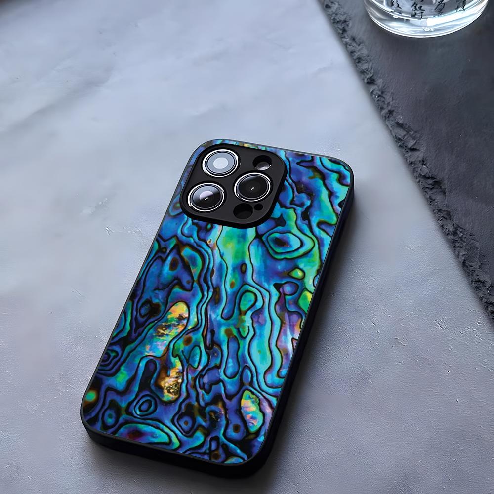 Abalone Shell Phone Case Tempered Glass For IPhone 17 13 14 16 12 15 11 Pro Max Plus Mini X XR SE2020 Coque