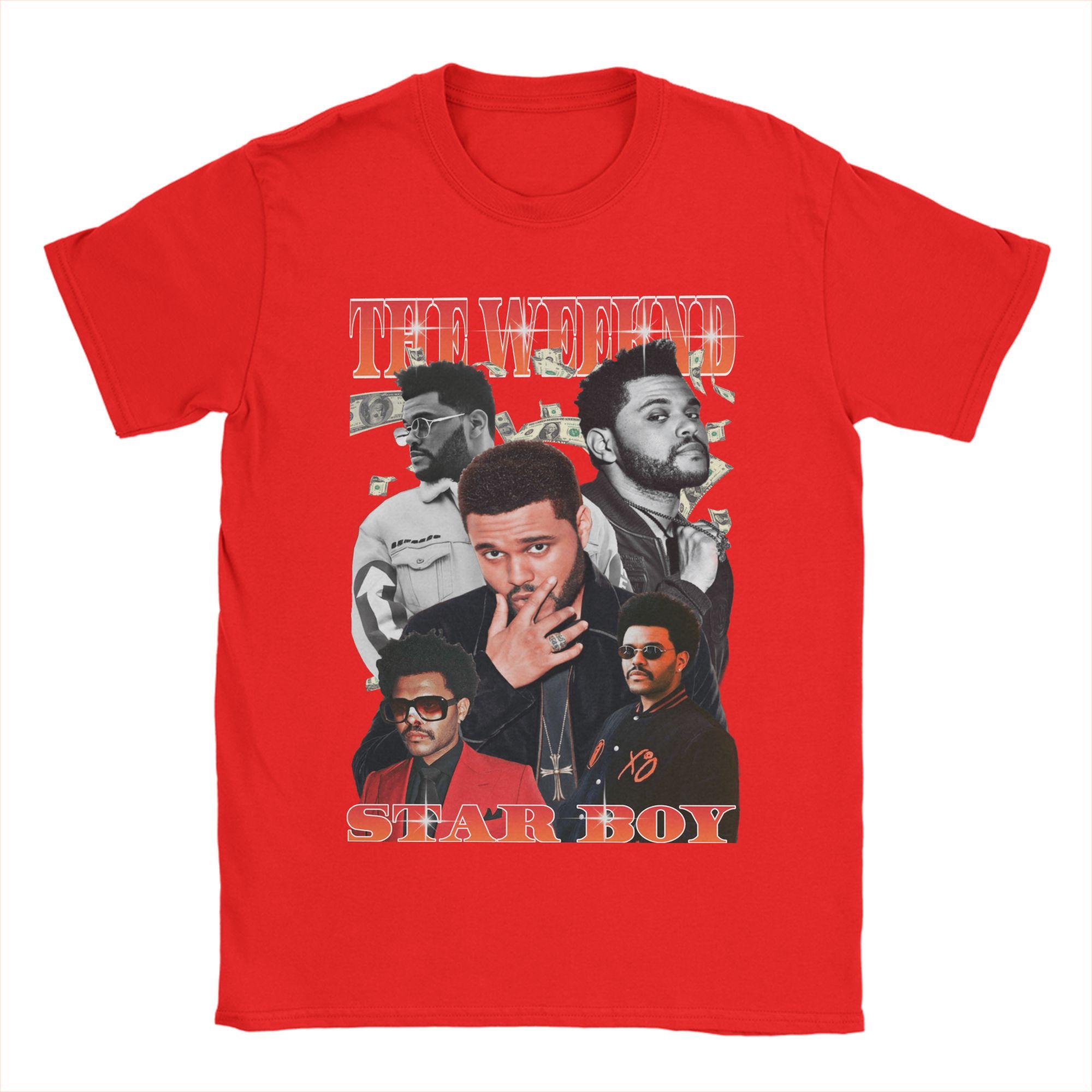 

Унисекс s Футболка The Weeknd Смешная Хлопковая Футболка с Коротким Рукавом Футболка с Круглым Вырезом Одежда Лето M