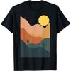 Abstract Mountains Cactus Desert Landscape In Terracotta T-Shirt