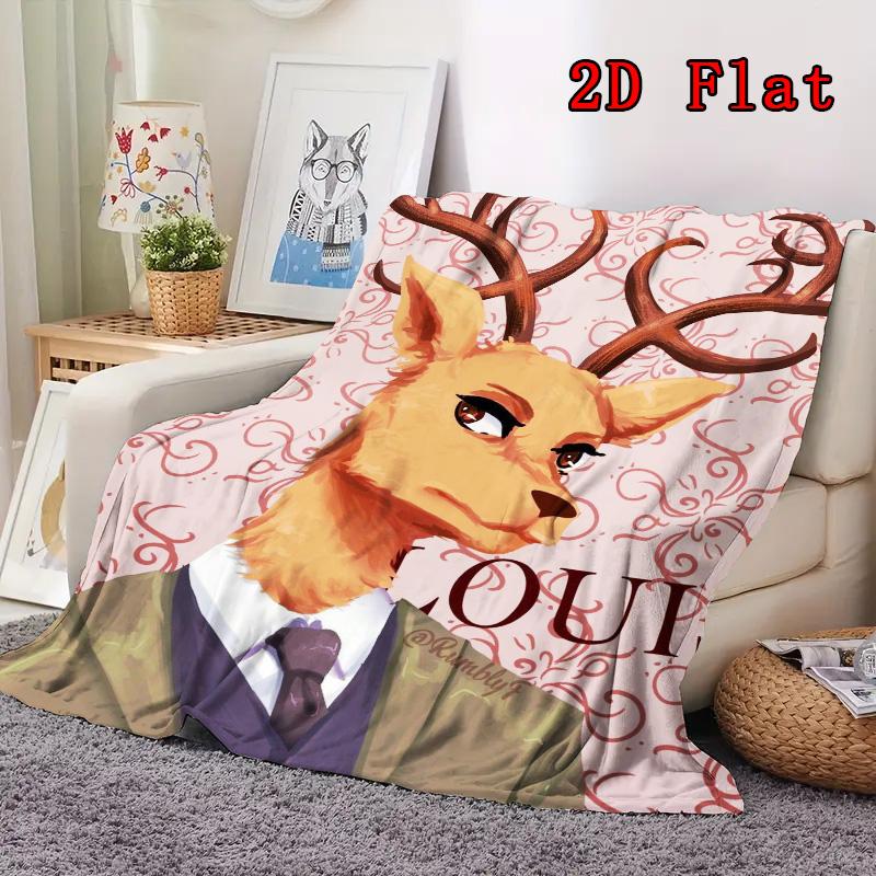 Louis Beastars 2D Flat Pattern Flannel Blanket High quality All Seasons Warmth and Comfort Perfect for Christmas Gifts.MMT0918059