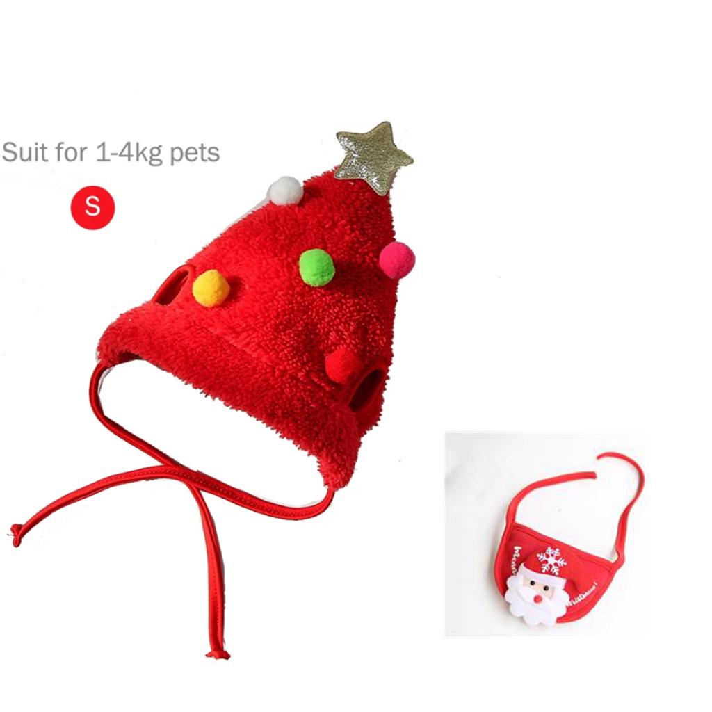 New Year Party  Clothes Accessories Gift Funny Dog Christmas Hat Pets Santa Bibs  Cosplay Costume Puppy Cap Cute Cats Bandana
