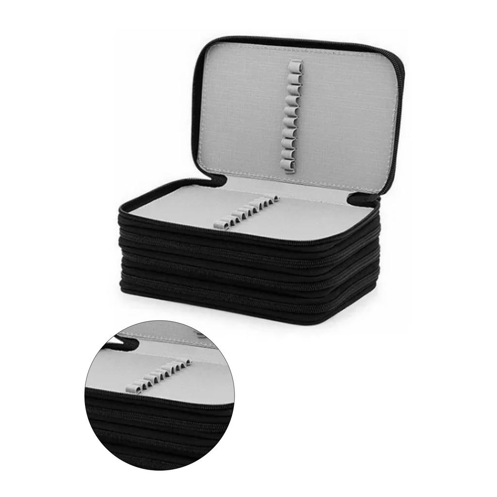 72 Slots Pencil Case 4 Layers Large Capacity Professional Oxford Cloth Colored Pencil Holder for