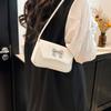 2025 Solid Color Summer New Simple Fashion Bow Casual Commuting French Underarm Shoulder Messenger Bag Bag Women