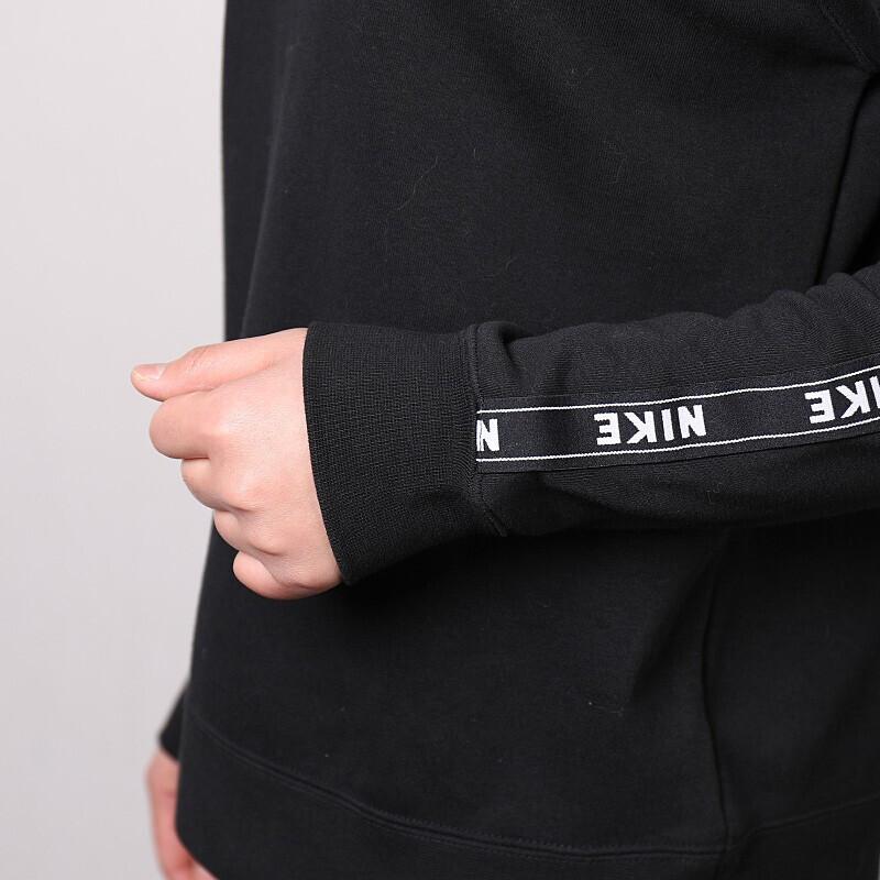 Nike Solid Logo Sports Knit Pullover Sweatshirt Women Sweatshirt Black AR3055-011