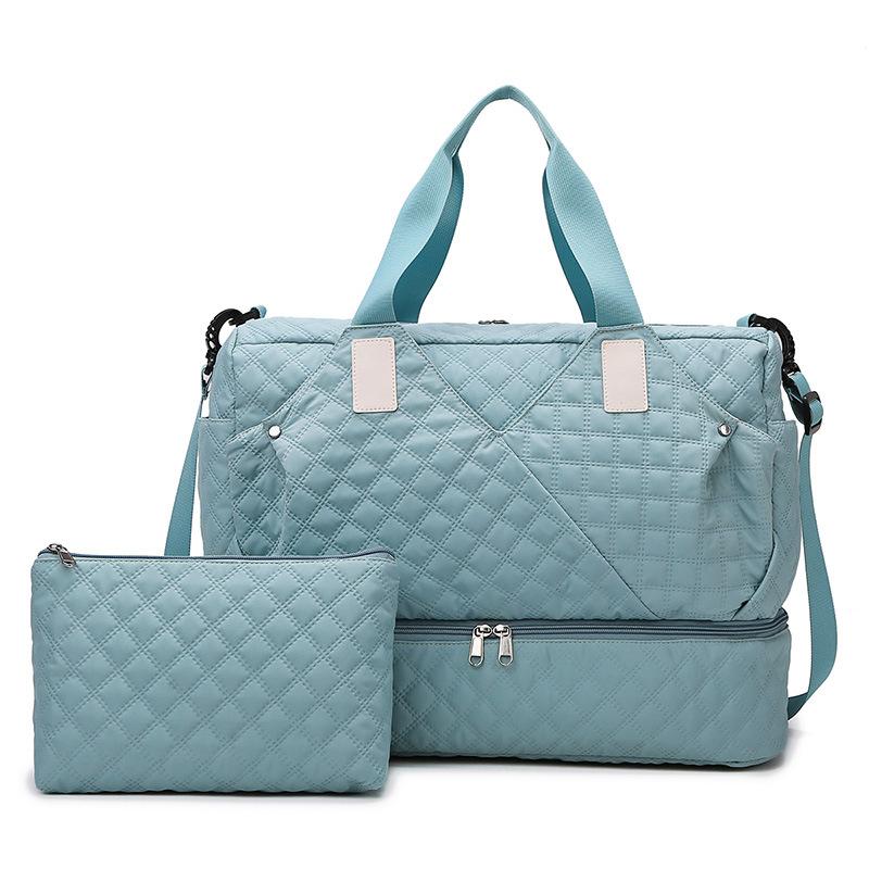 

Go out with shoe compartment, large-capacity portable travel bag, wet and dry separation sports fitness bag, two-piece set can be set with tie rod. озеро синього кольору