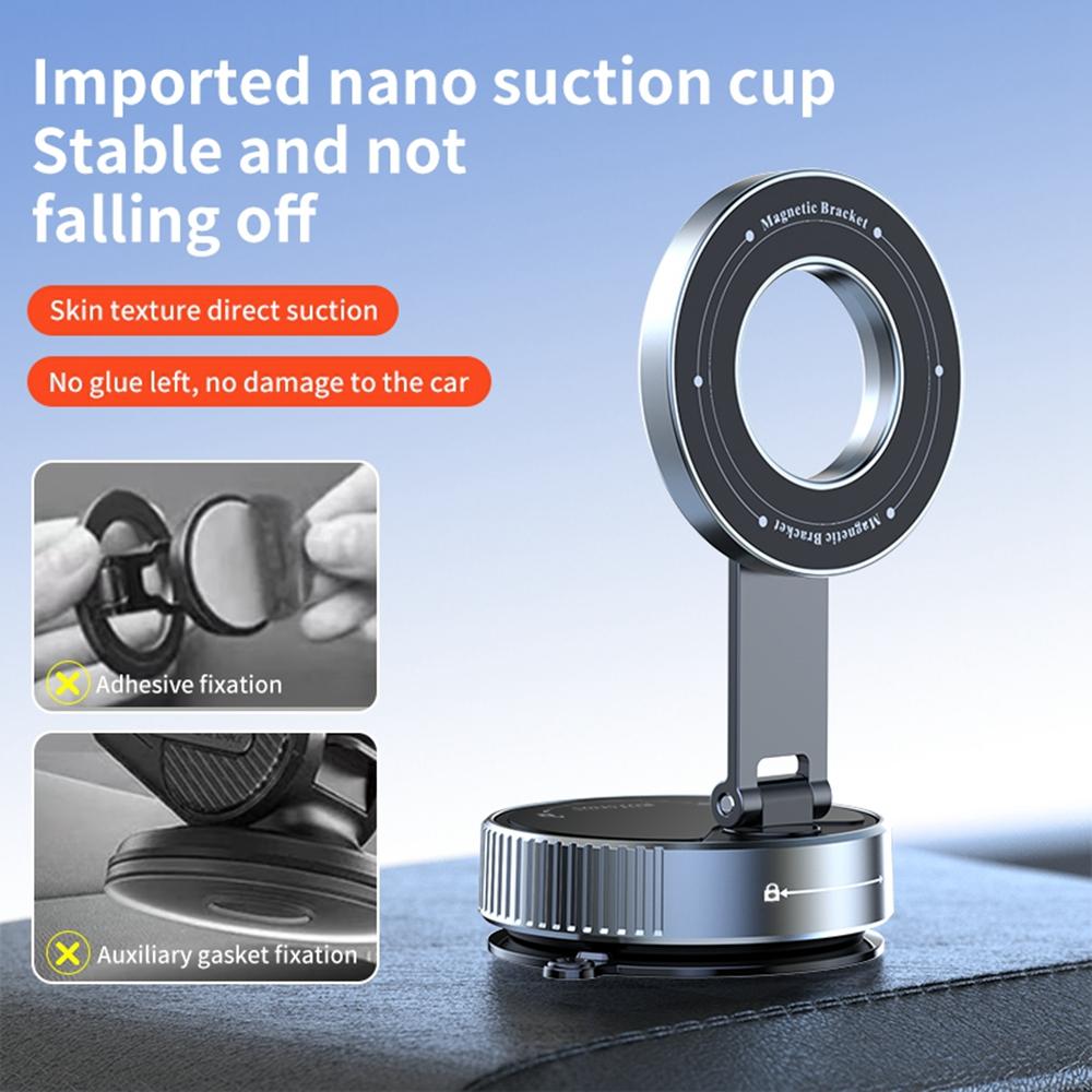 K1 Magnetic Car Phone Mount with Suction Cup Base 360 Degree Rotation Foldable Navigation Stand