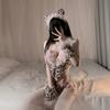 Sexy Hot Leopard Print Erotic Lingerie Plus Size Couple Flirting and Provocative Temptation Pure Desire European and American One-piece Nightdress