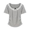 Women's Lace Summer Short Sleeved T-Shirt Top Slim Fitting Garden Collar New
