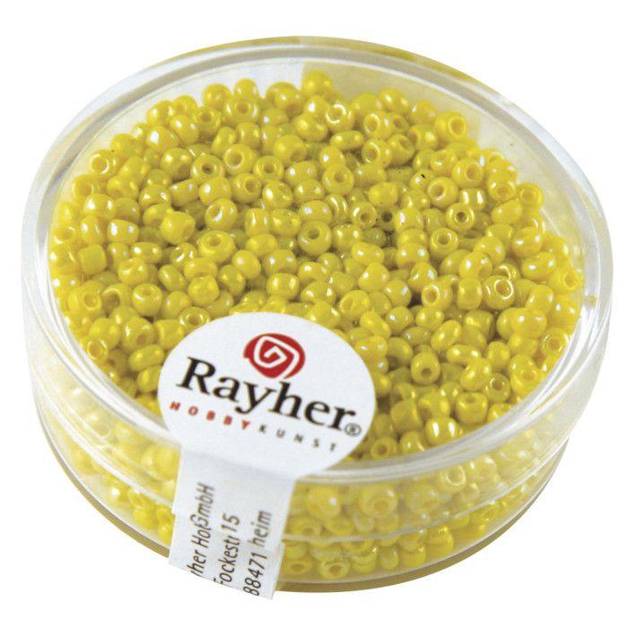 Perle rocaille 2 mm opaque lustré Jaune 17 g