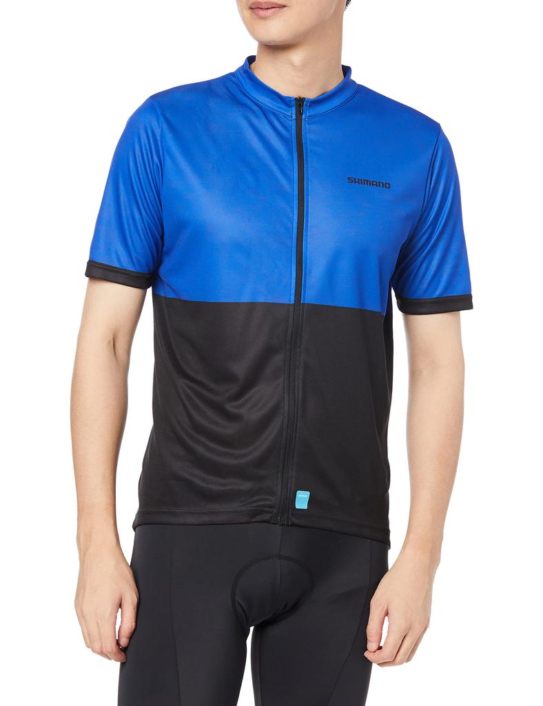 SHIMANO Element Cycling Jersey, Men's, Blue, Large (European Size), Suitable for Heights 177-183cm