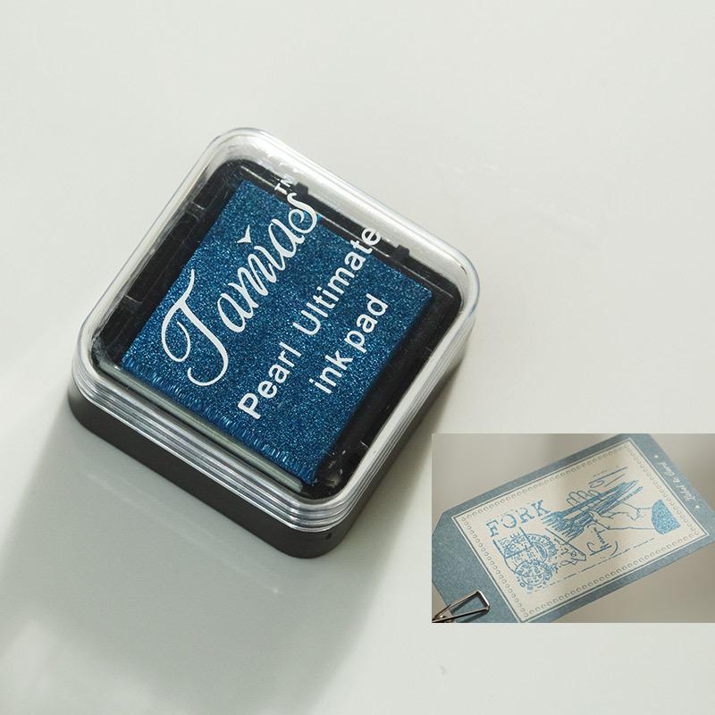 Metallic Stamp Pad DIY Scrapbooking Metal Ink Pad Pearly Lustre Rubber Stamps Pad Seal Stamping Tools