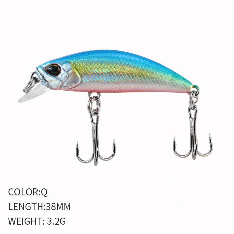 

ALASICKA 38mm 3.2g Fishing Lure Micro Minnow Wobbler Sinking Artificial Hard Bait Jerkbait Swimbait Small Stream Trout Bass Bait