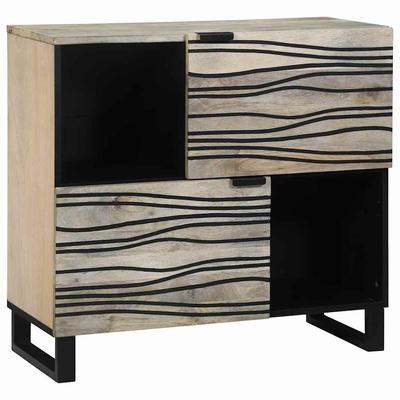Sideboard White 80 X 33 X 75 Cm Solid Mango Wood