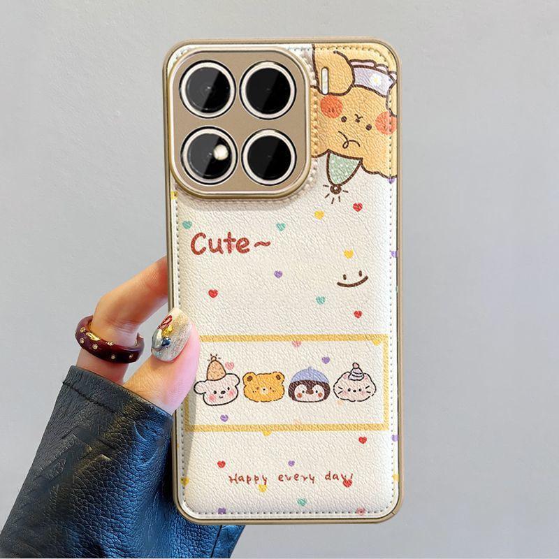 Full Coverage Silicone Phone Case With Lanyard IPhone 15 14 Pro 13 12 Cartoon Animal Design Protective Cover Xiaomi 15