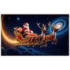 Santa Claus Display Shiny Elements Winter Display Reindeer Backdrop Festive Atmosphere Santa Sleigh Backdrop For Party Backdrop