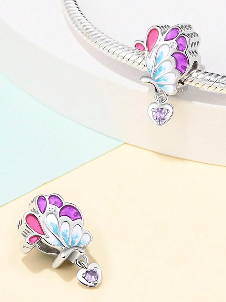 Charms Plata Colorful Butterfly Sunflower Beads Copper Plated Fit Copperoriginal Bracelet For Jewelry Making Diy Charm