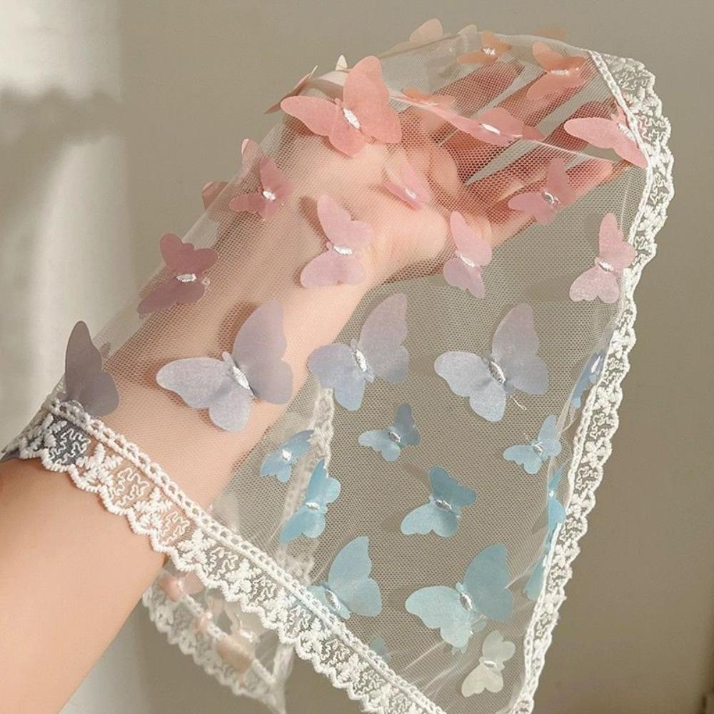Elegant Floral Cotton Head Scarf Soft Wrap Printing Hair Scarf Vintage Lace Triangle Scarf  Beach